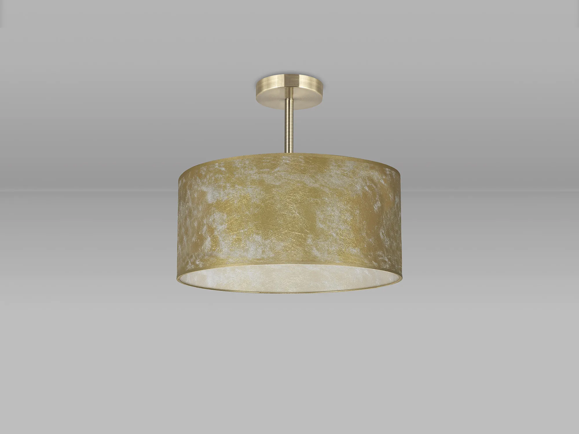 Baymont 40cm Semi Flush 3 Light Antique Brass, Gold Leaf DK0830  Deco Baymont AB GL